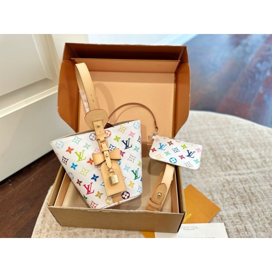 Louis Vuitton Bucket Bag (White Multicolore)
